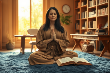 A serene image depicting a soul in prayer, symbolizing divine support and strength.