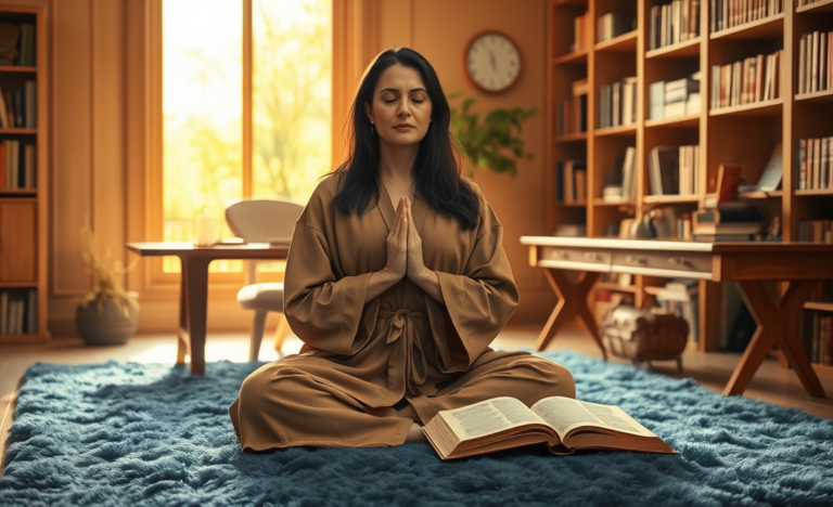 A serene image depicting a soul in prayer, symbolizing divine support and strength.