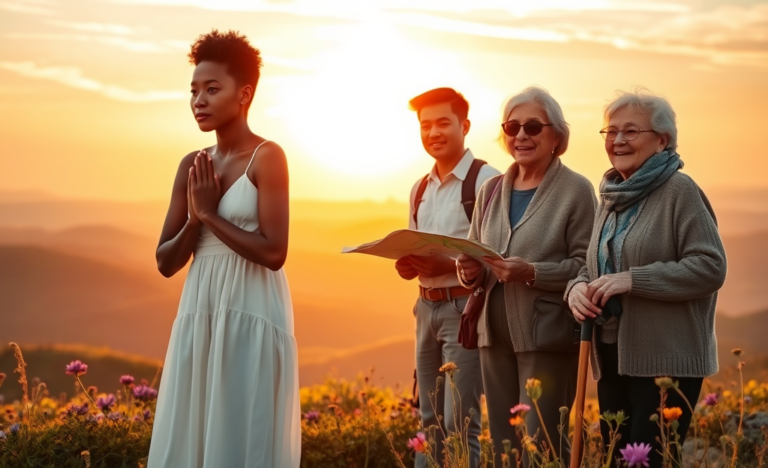 A serene image representing a peaceful prayer journey.