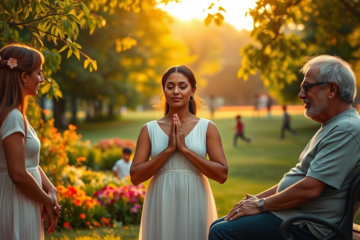 A serene moment of prayer, reflecting faith and gratitude.