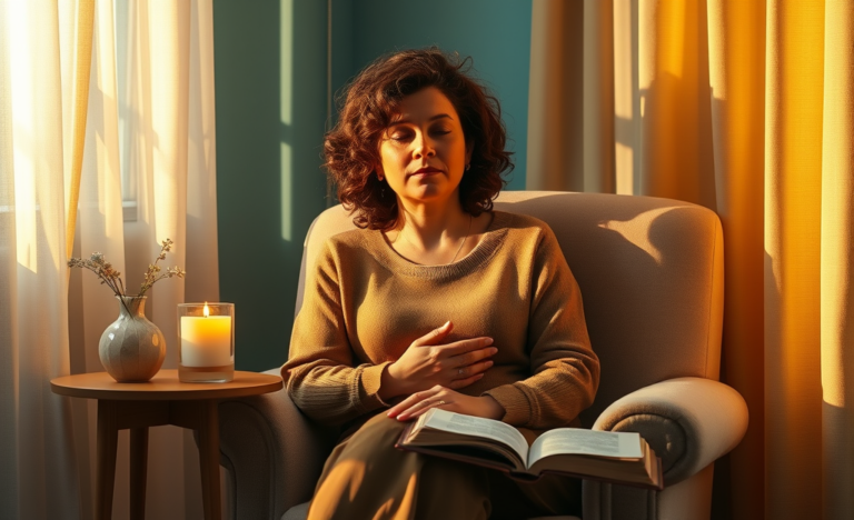 A peaceful scene representing silent prayer and connection with God.