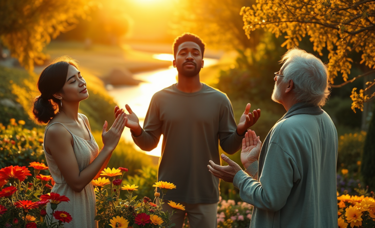 A serene image representing the concept of prayer and surrendering everything to God.