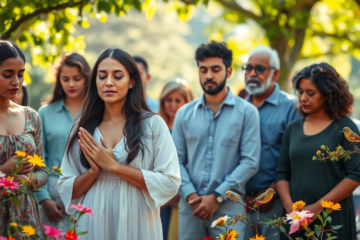 A serene image depicting peacefulness and calmness, representing the theme of the prayer for rest and healing.