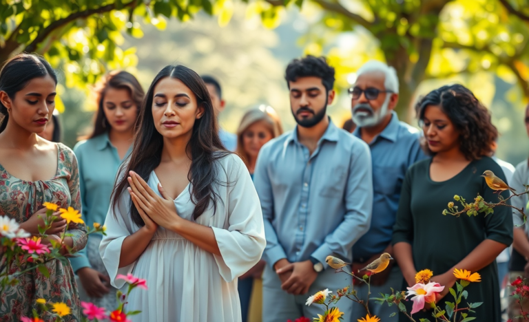 A serene image depicting peacefulness and calmness, representing the theme of the prayer for rest and healing.