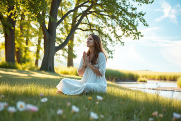 A tranquil scene representing a moment of silence and prayer, inviting reflection and connection.