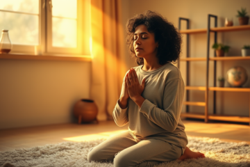 A person praying to feel God's presence, symbolizing faith and divine connection.