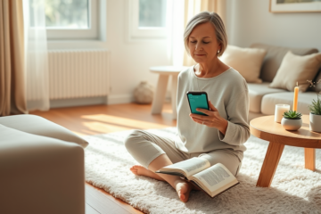 A user engaging with the Daily Prayer App for quick spiritual moments.