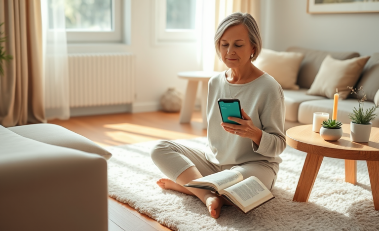 A user engaging with the Daily Prayer App for quick spiritual moments.