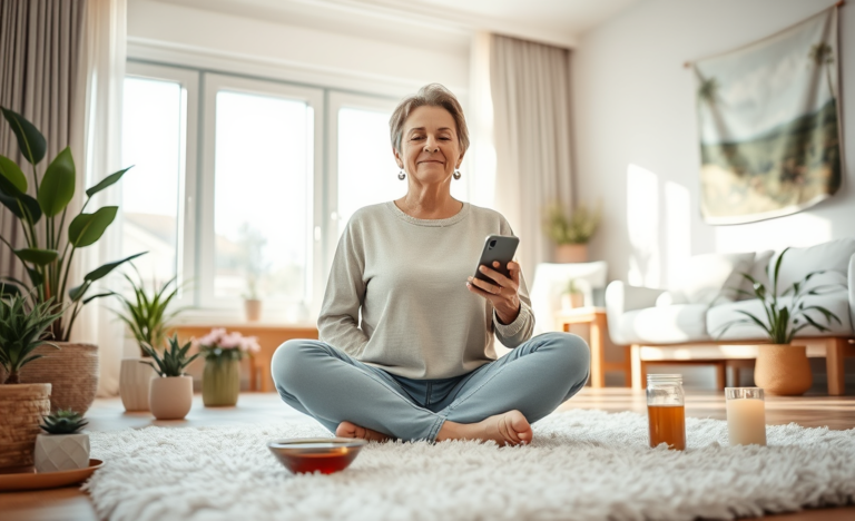 A person using a smartphone to submit worries through a daily prayer app.
