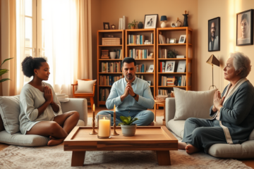 A person using the Daily Prayer App to engage in spiritual reflection and prayer.