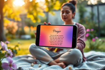 User engaging with the Daily Prayer App featuring inspiring and powerful prayers.