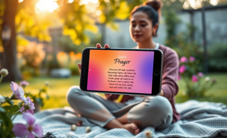 User engaging with the Daily Prayer App featuring inspiring and powerful prayers.