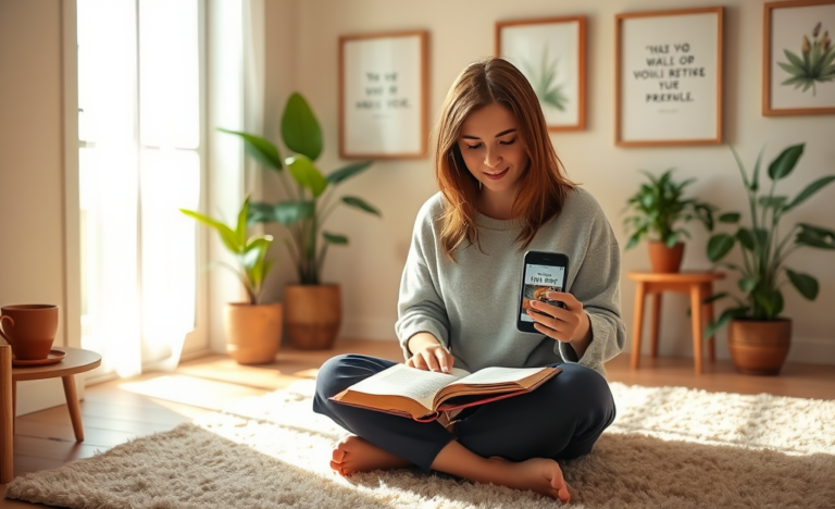 An image depicting the Daily Prayer App interface with serene backgrounds and prayer features.