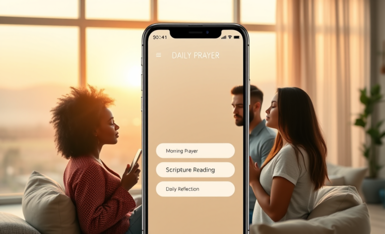 A screenshot of the Daily Prayer App showcasing morning prayers for spiritual enrichment.
